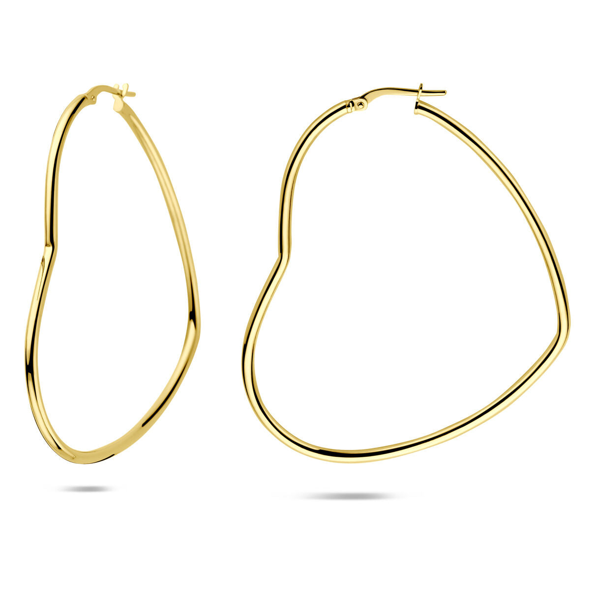 Créoles en argent plaqué or en forme de cœur pour femme