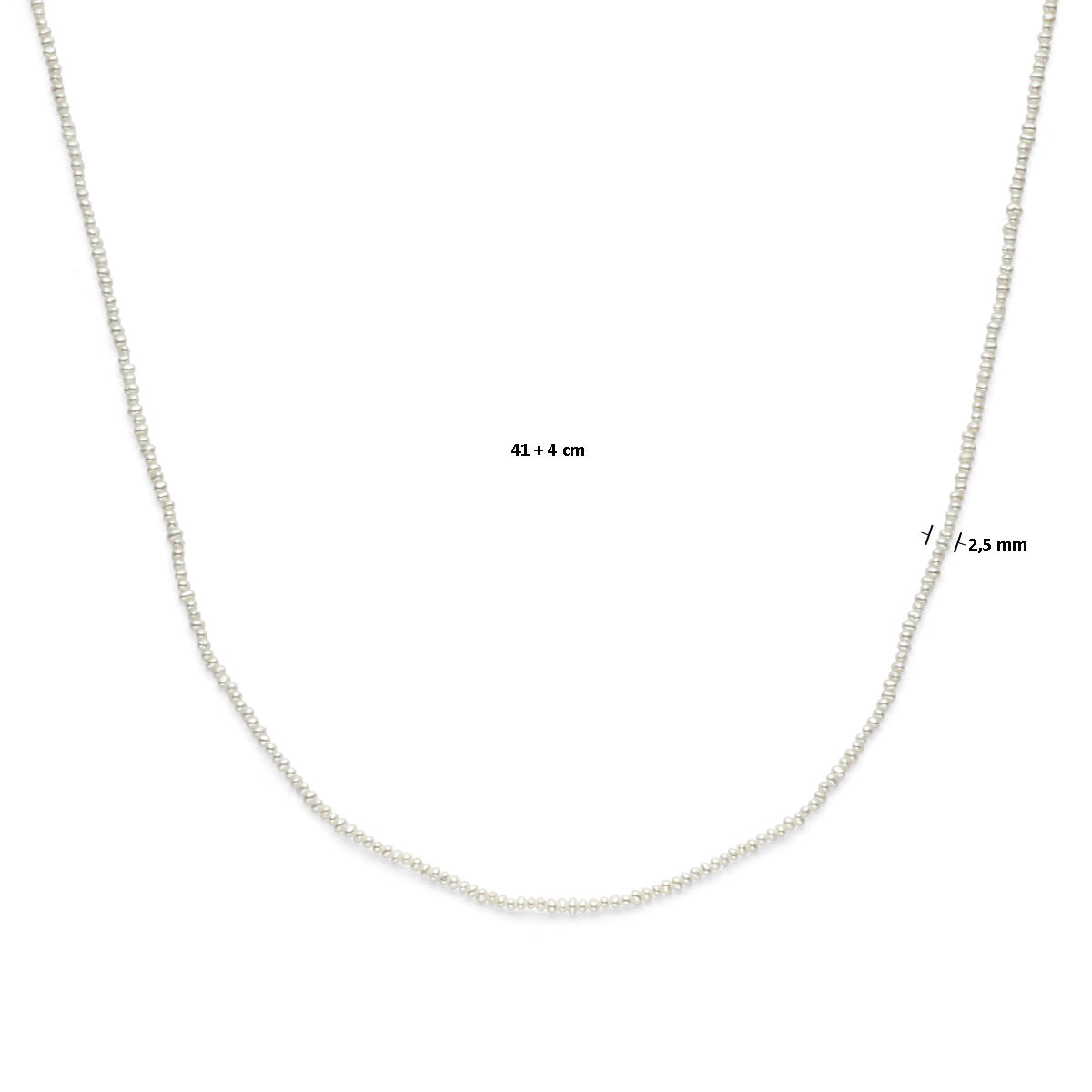 collier perles 41 - 45 cm 3 microns argent plaqué or (jaune)
