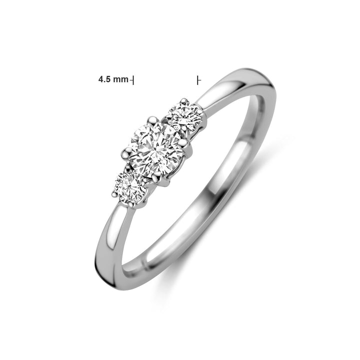 ring trilogie lab grown diamant 0.46ct h si 14K witgoud