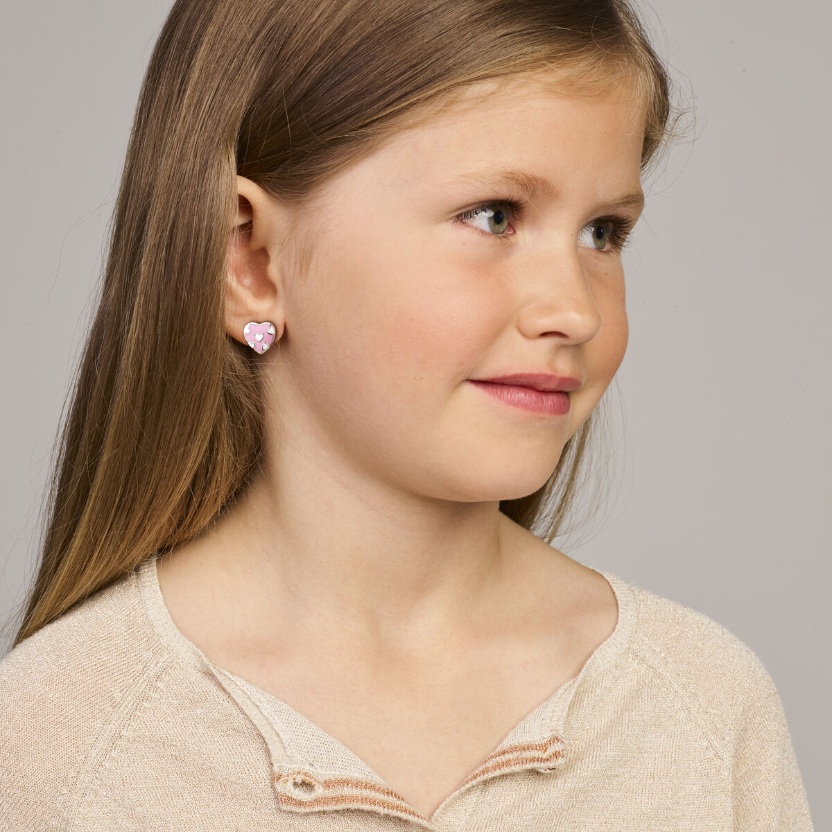 puces d'oreilles cœur 8,5 mm argent rhodié