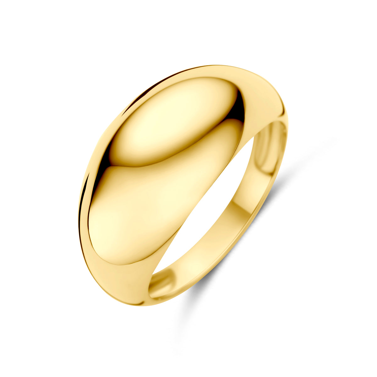 bague en or jaune 9 carats, au design lisse et arrondi