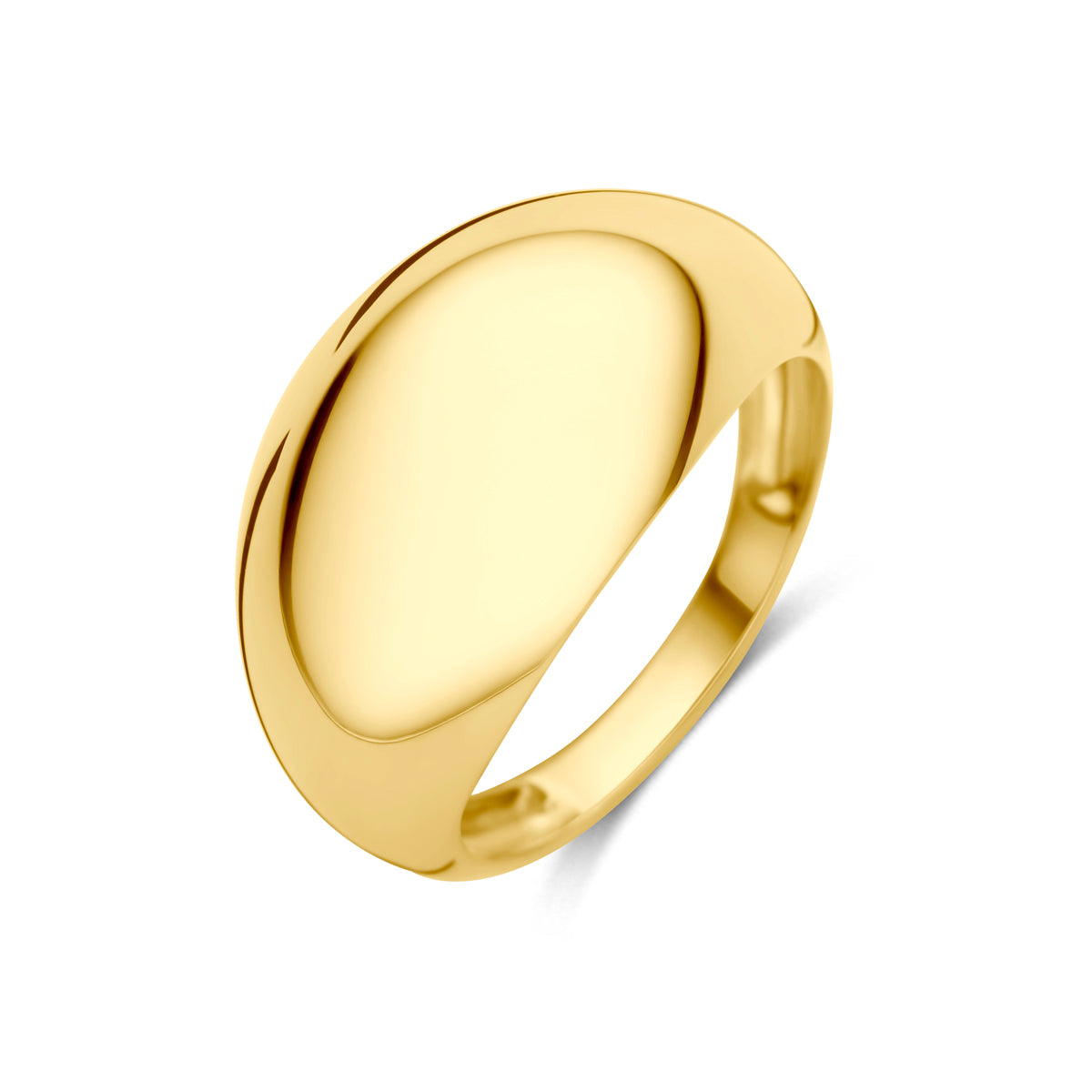 bague en or jaune 9 carats avec une forme arrondie et lisse