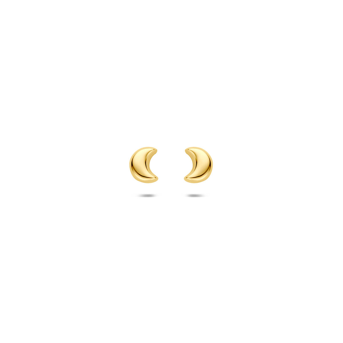 Boucles d'oreilles en or jaune 9 carats en forme de lune, 4 mm.