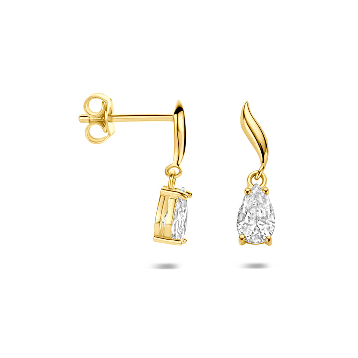 9k oorhangers zirkonia 9K geel