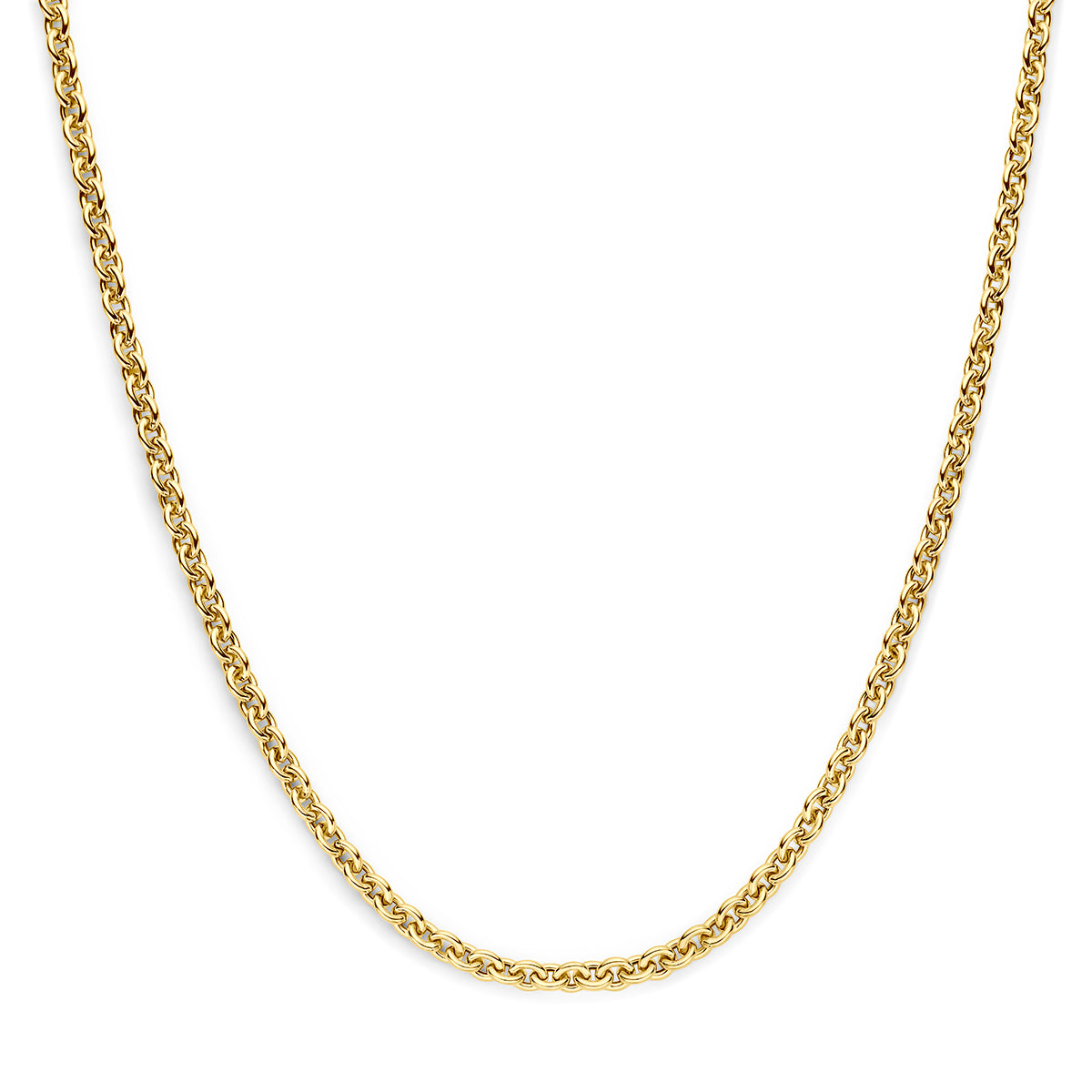 Collier en or jaune 9 carats de 4,5 mm et 45 cm de longueur.