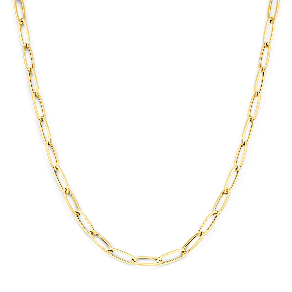 Collier en or jaune 9K de 5,7 mm et 45 cm, avec maillons allongés.