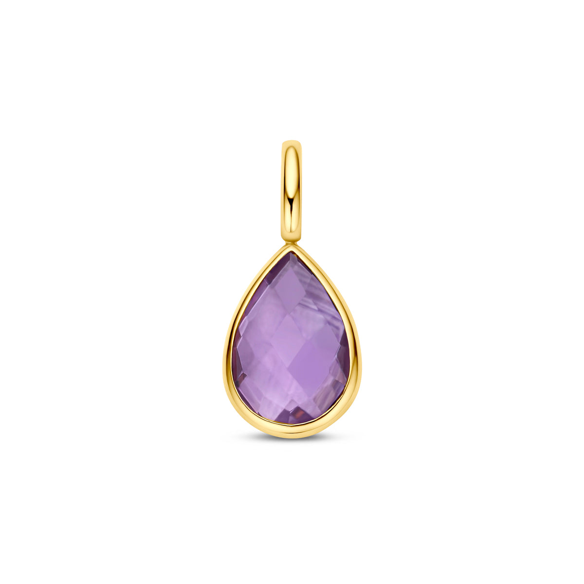 pendentif en améthyste en forme de goutte de 10,5 mm avec monture en or jaune 9K.