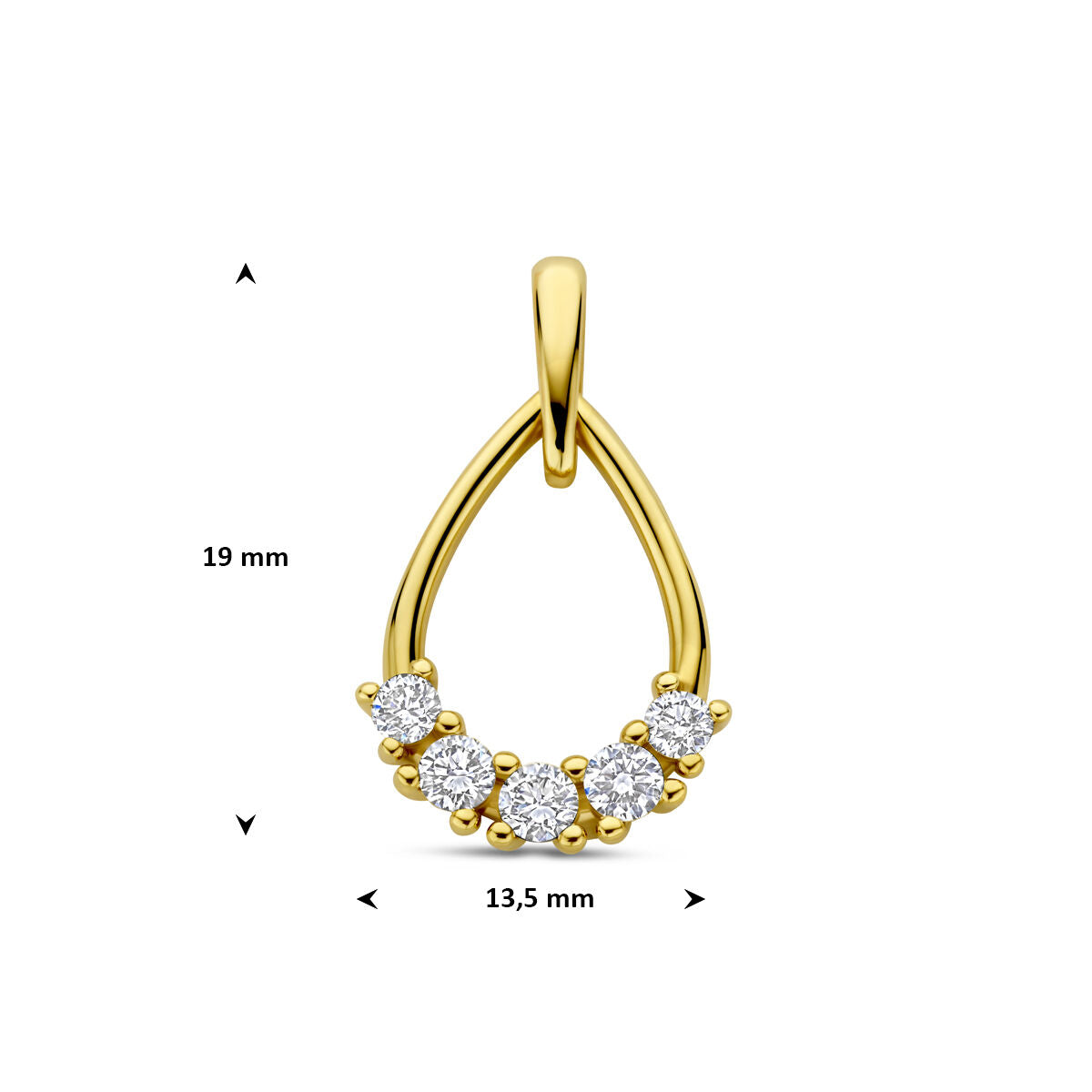 Pendentif en or avec diamant cultivé en laboratoire – or jaune 14k