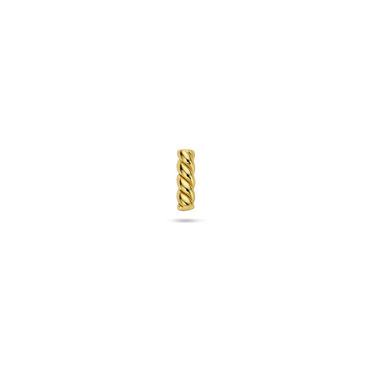Piercing en argent 925 doré avec barre torsadée.