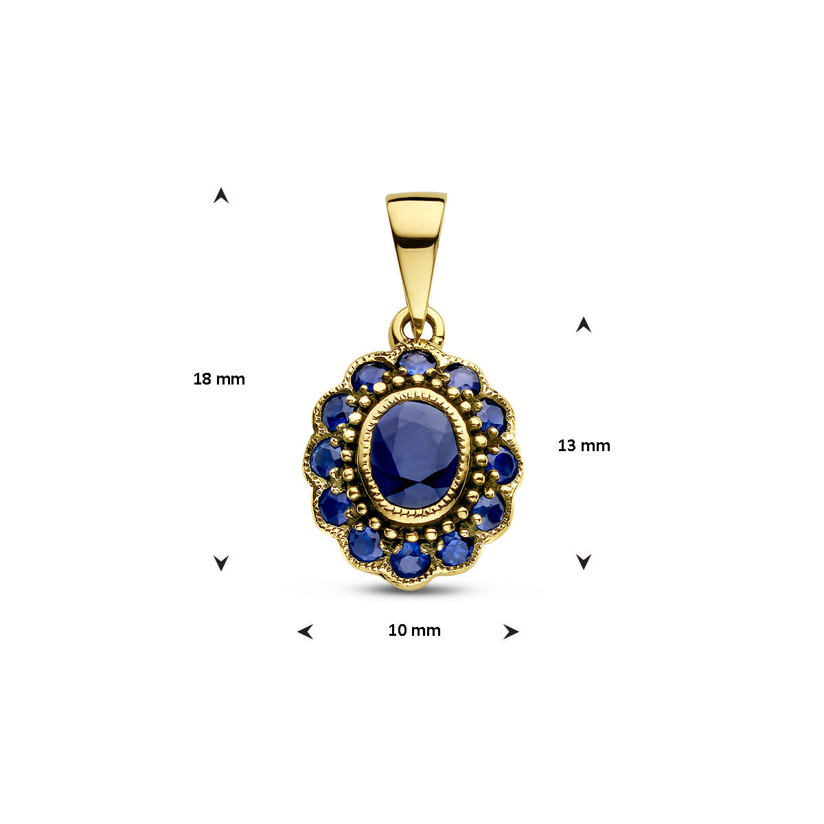 pendentif saphir or jaune 14K