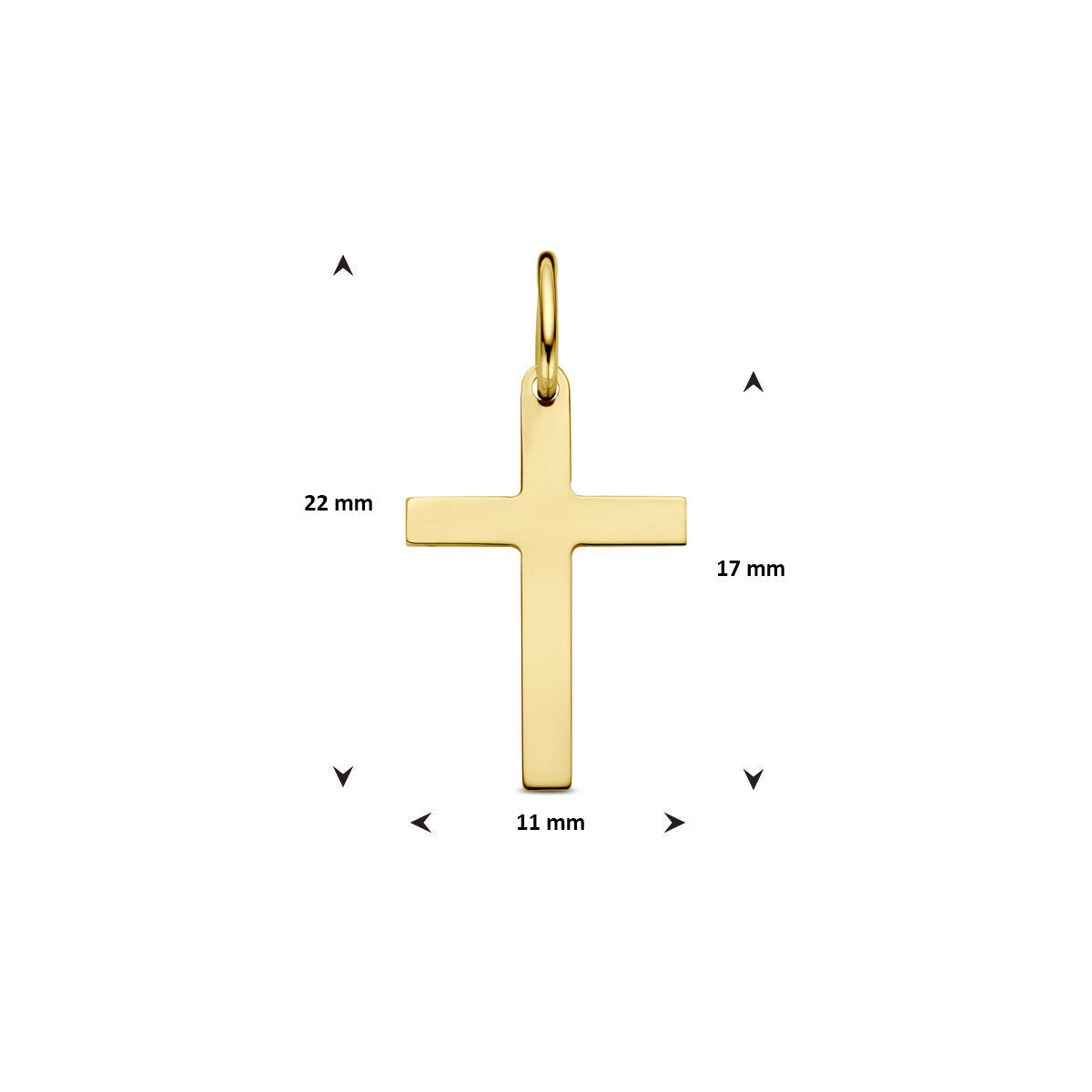 pendentif croix 14K or jaune