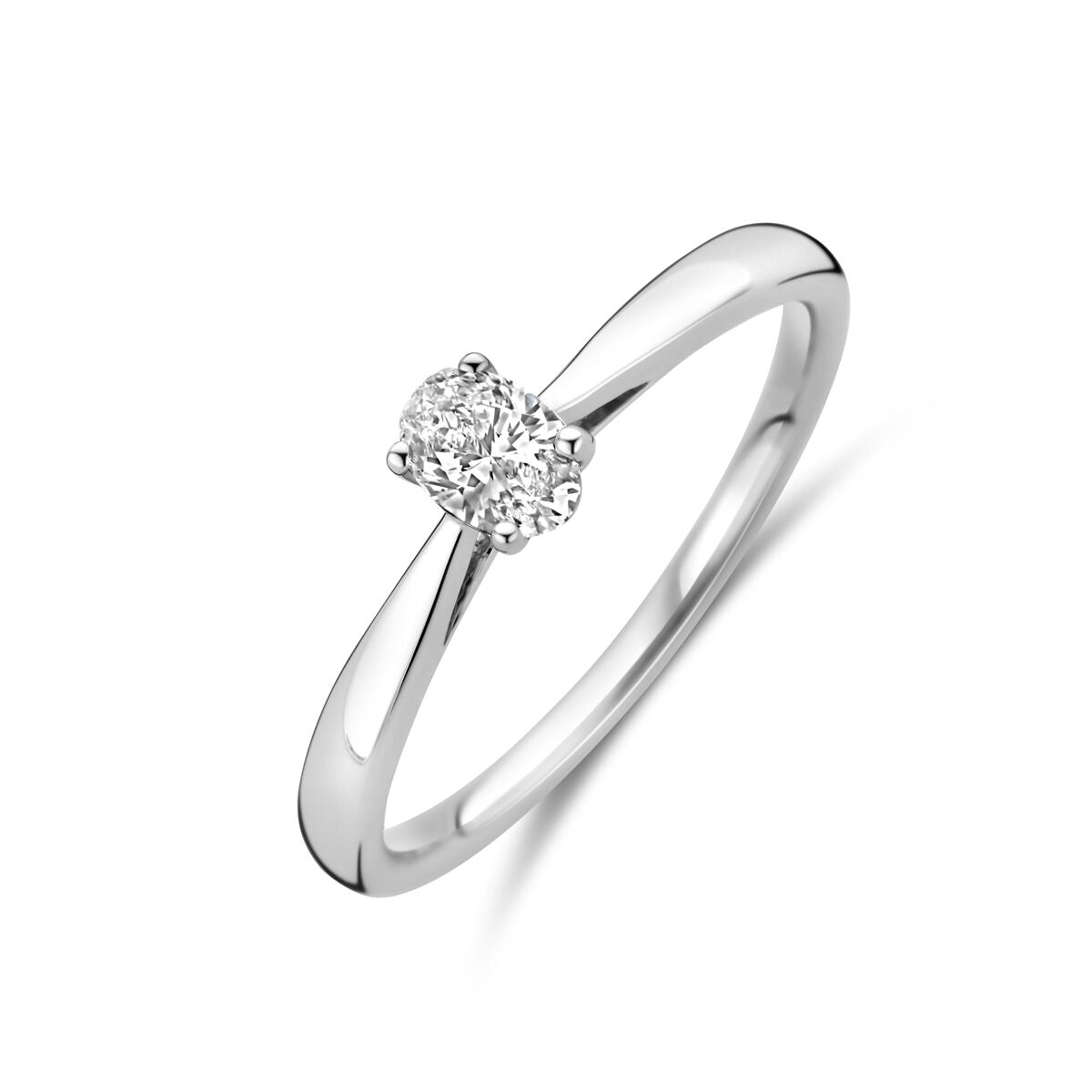 Bague en or blanc 14K avec un diamant lab-grown de 0,25 ct, serti de manière délicate.