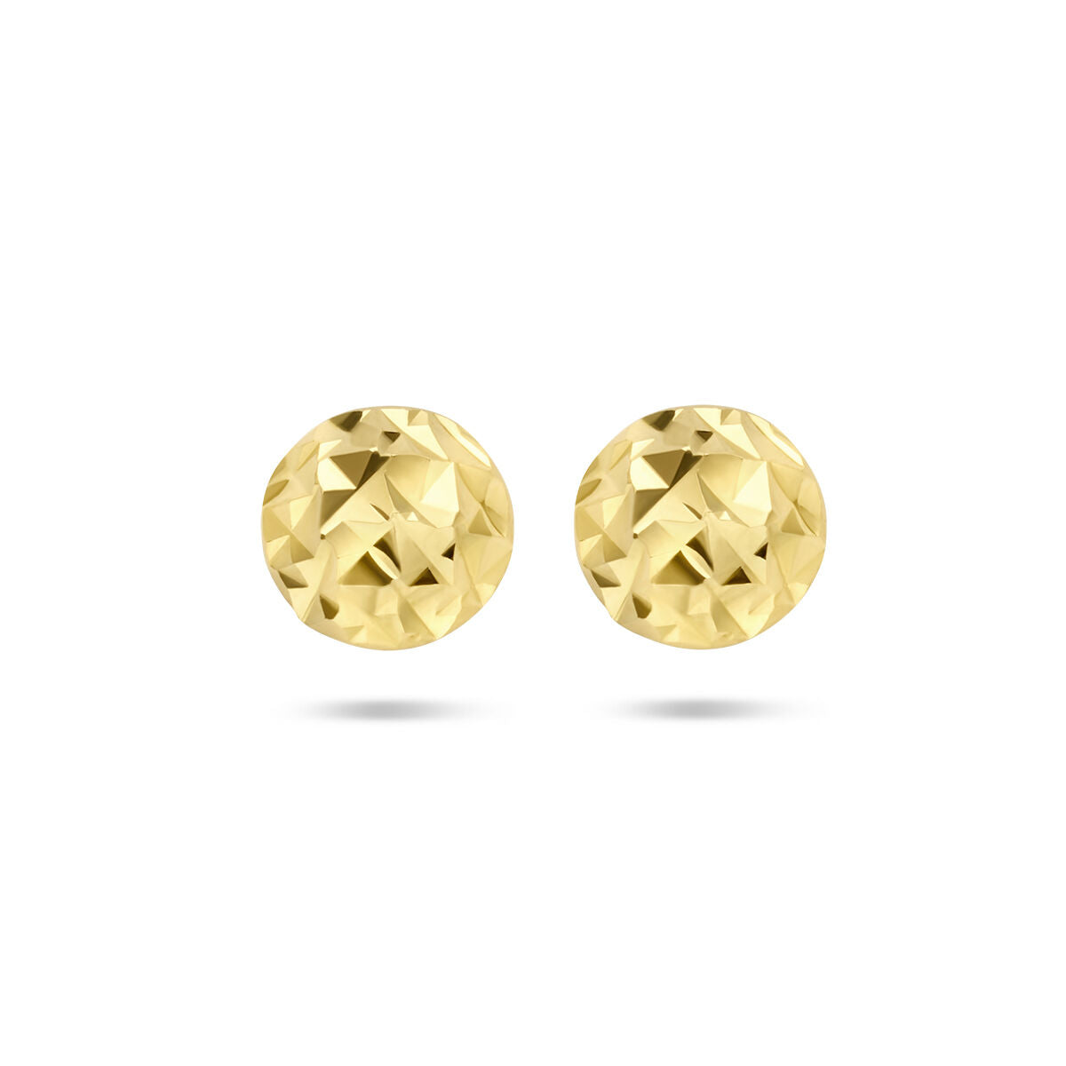 boucles d'oreilles en or jaune 14K avec un design facetté