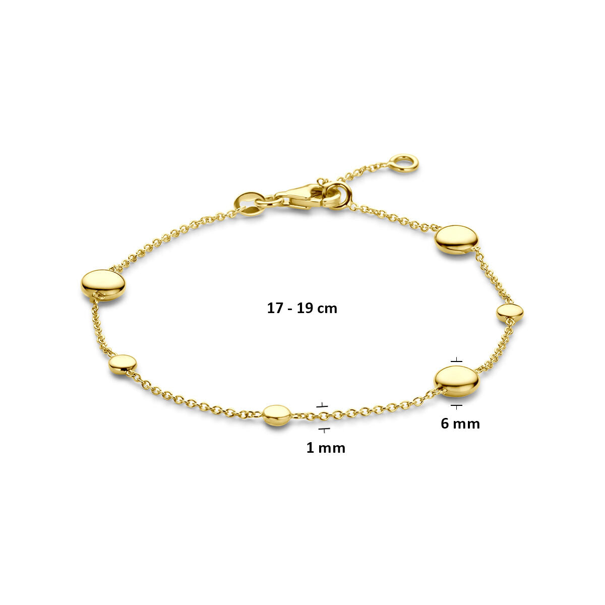bracelet 17 - 19 cm or jaune 14K