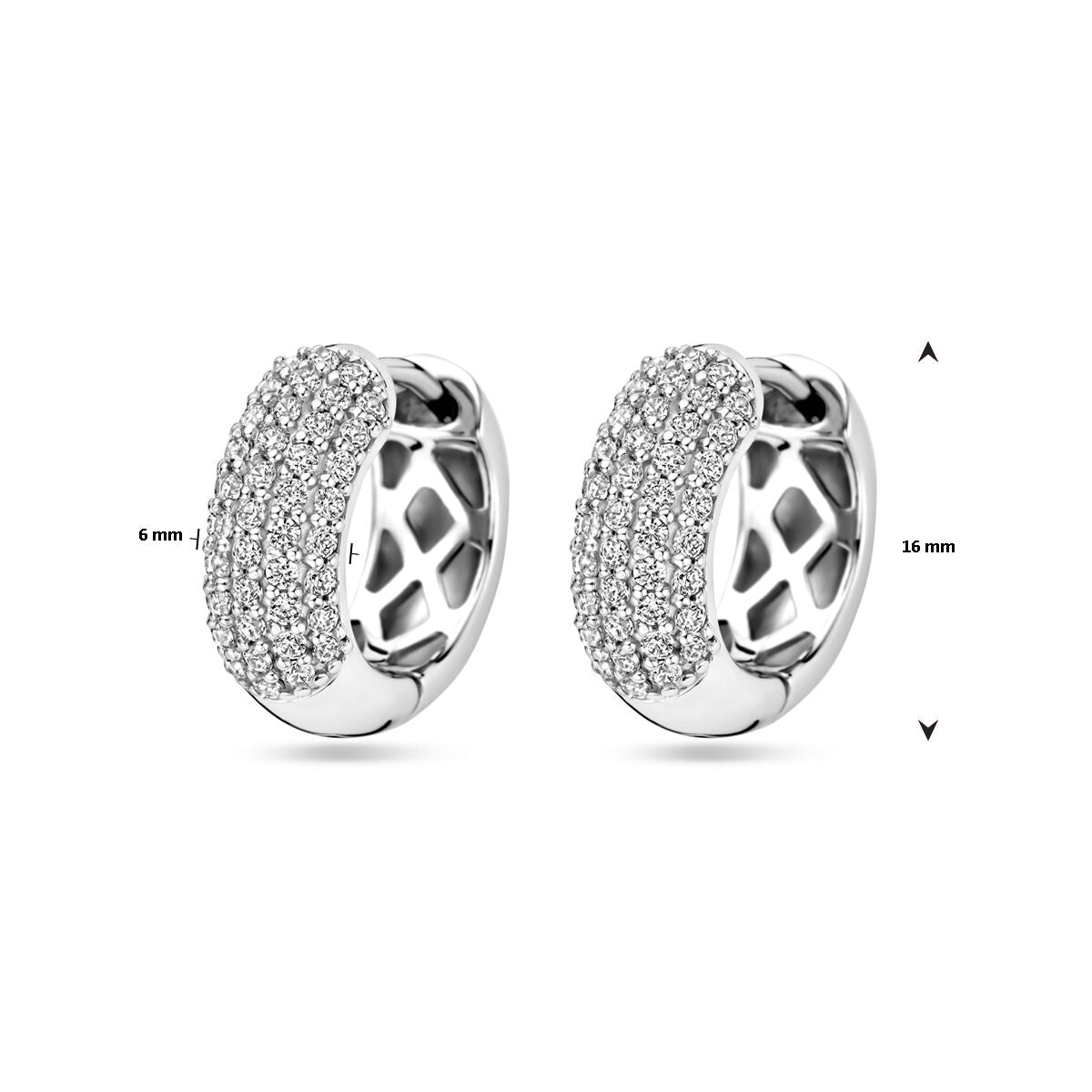 créoles zircone 16,5 mm argent rhodié
