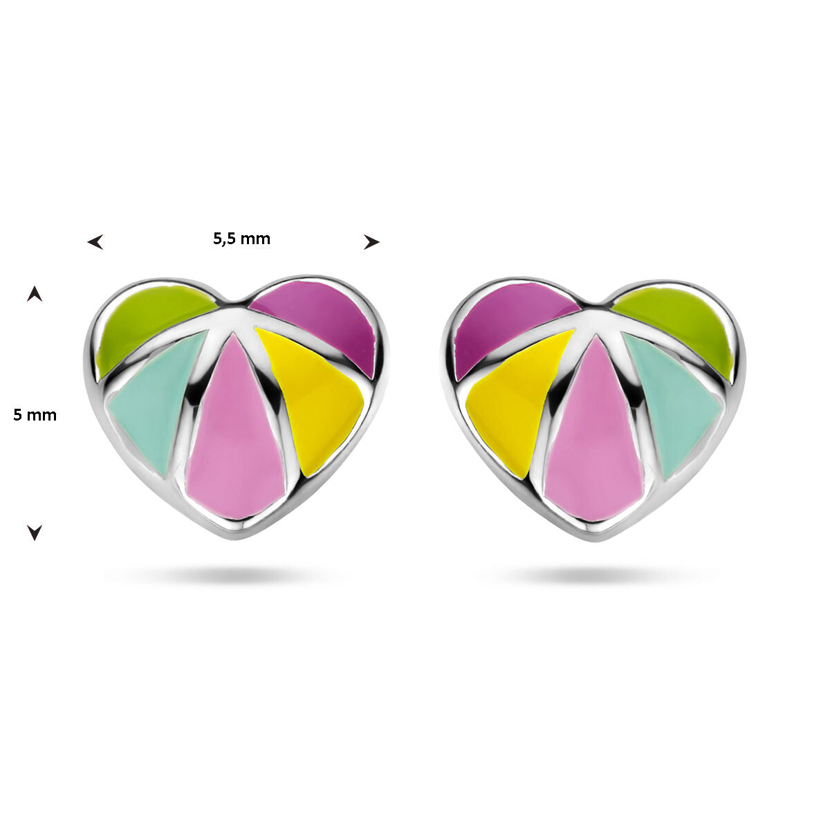 puces d'oreilles cœur argent rhodié