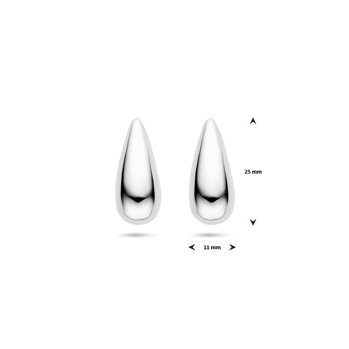 puces d'oreilles goutte 25 mm argent rhodié