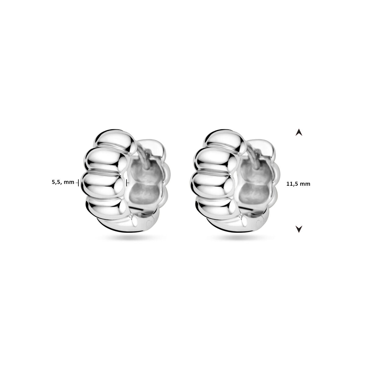 créoles 11,5 mm argent rhodié