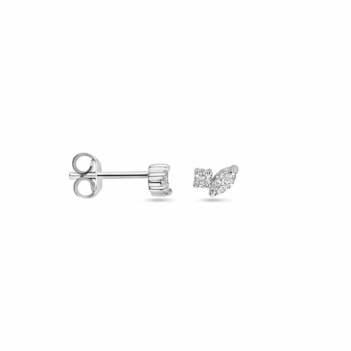 puces d'oreilles diamant 0.24ct (2x 0.12ct) h si 4 mm or blanc 14K