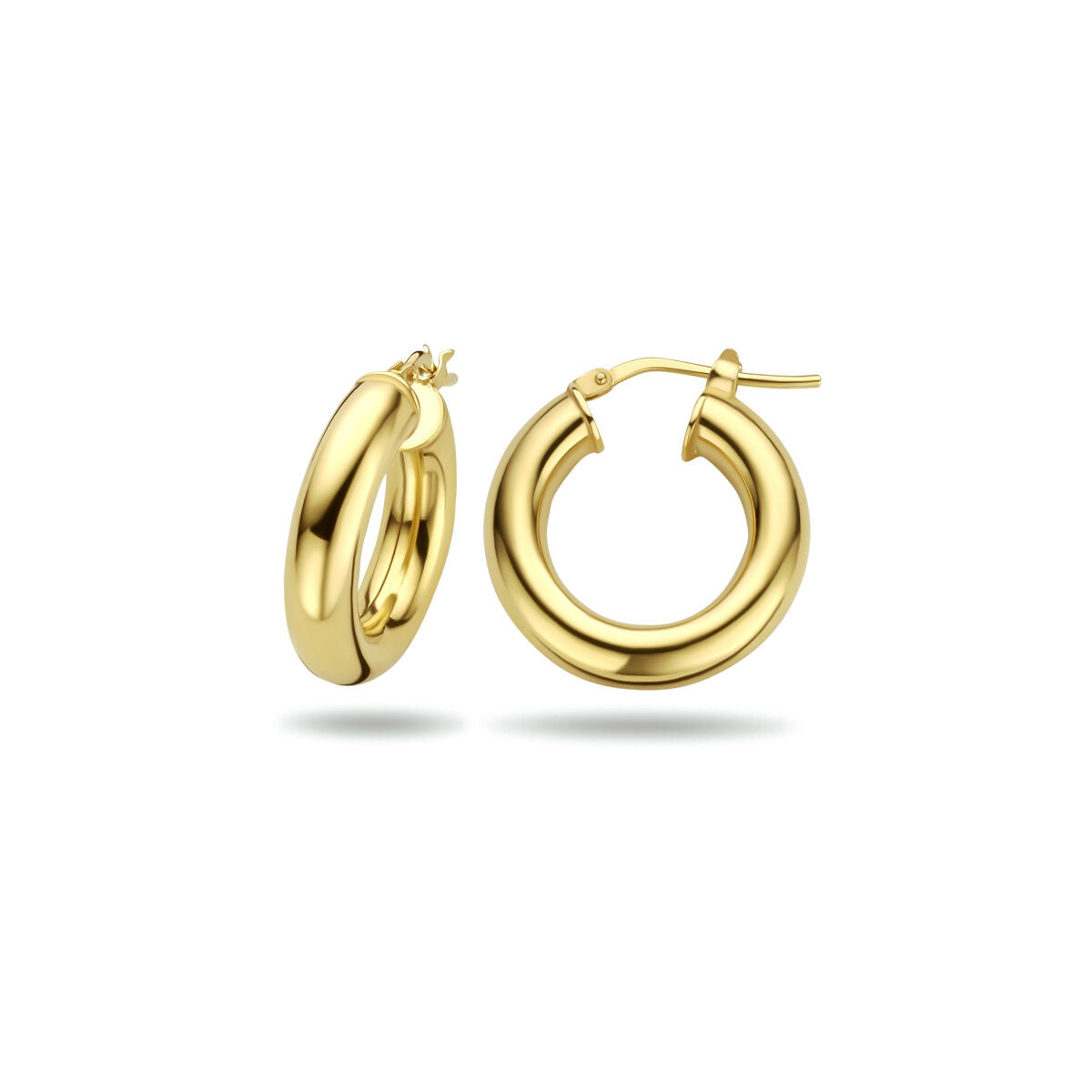 créoles tube rond 5,0 mm 1 micron argent plaqué or (jaune)