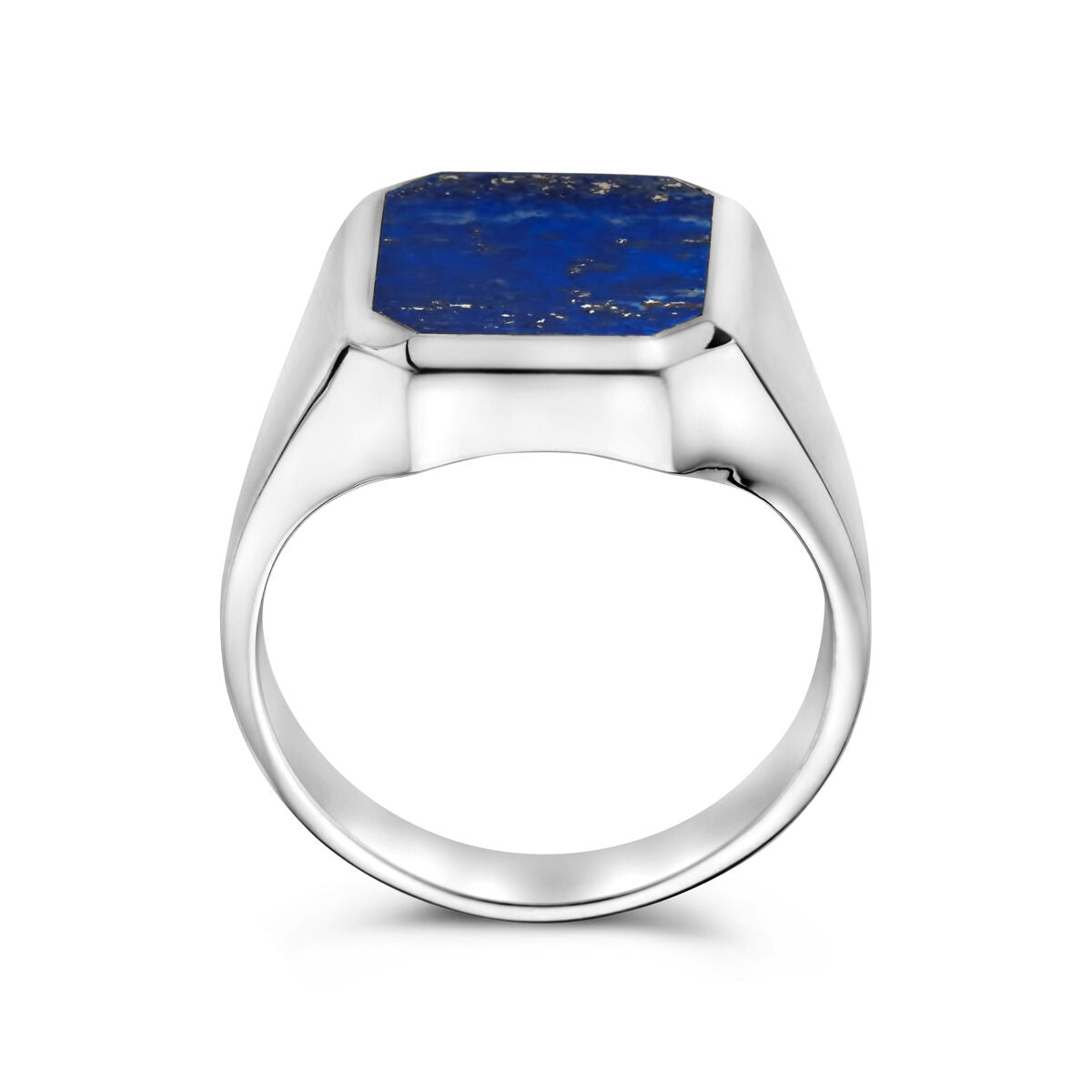 chevalière massive lapis 13 x 11mm argent rhodié