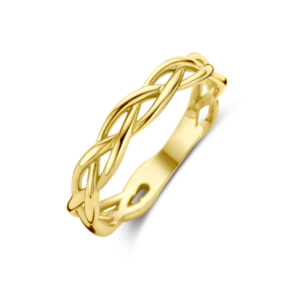 bague tressée en or jaune 14K