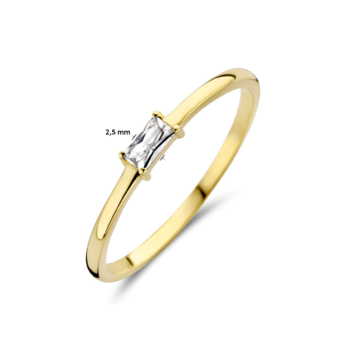 bague avec pierre précieuse zircone avril 14K or jaune