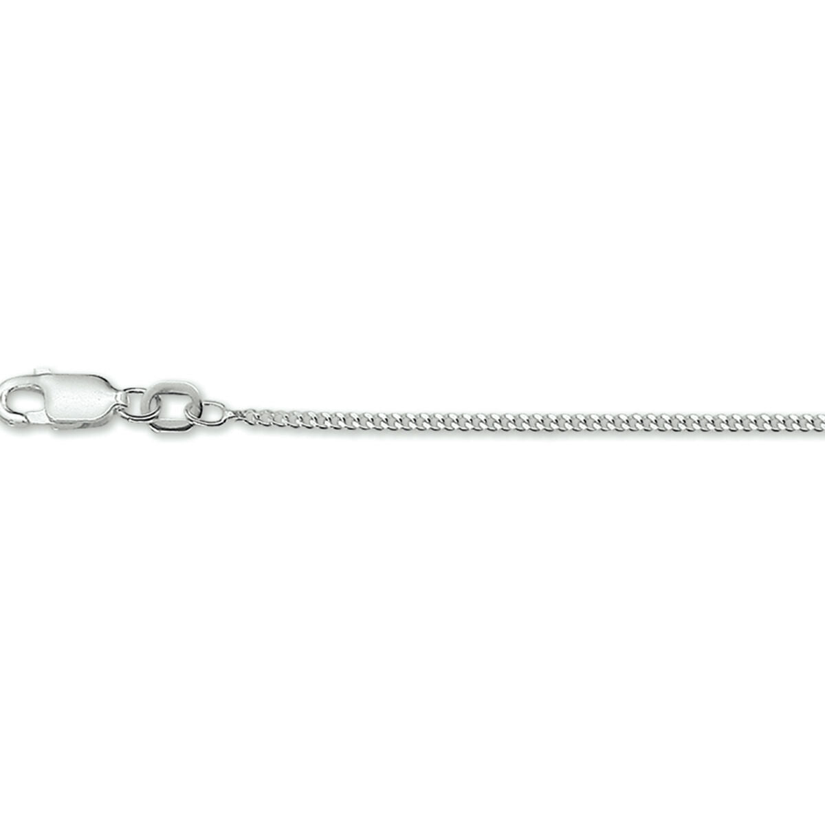 Collier gourmet en argent rhodié de 1,4 mm et 38 cm de longueur.