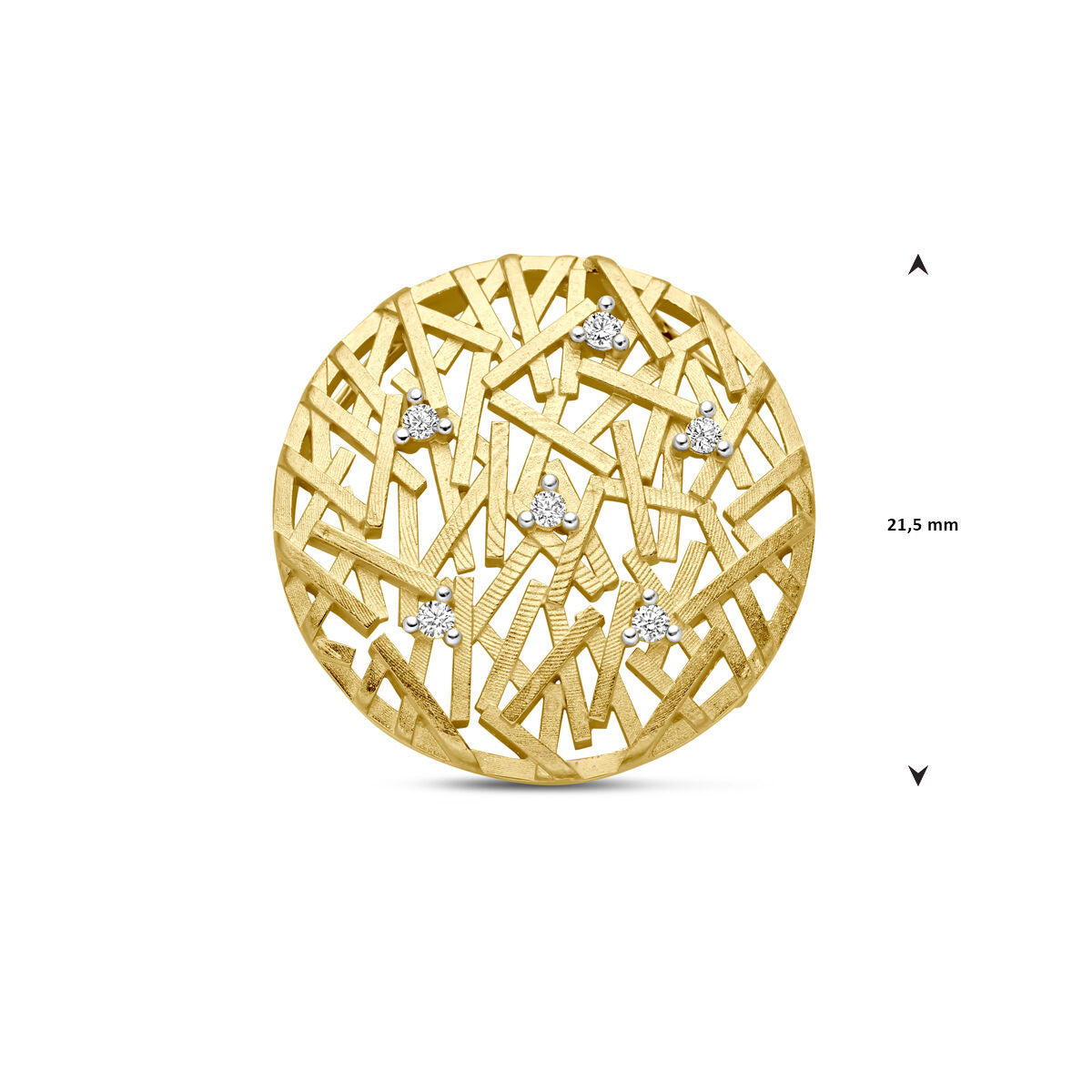 pendentif diamant 0.075ct h si or jaune 14K