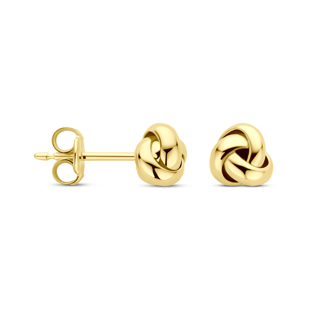 puces d'oreilles nœud 5 mm or jaune 14K