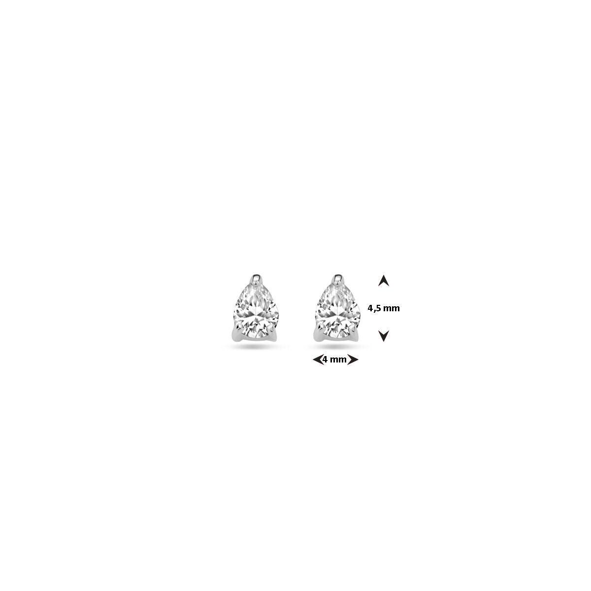 puces d'oreilles zircone 4,5 mm argent rhodié