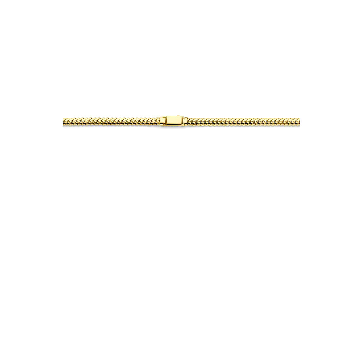 collier gourmette 5 mm 43 cm or jaune 14K