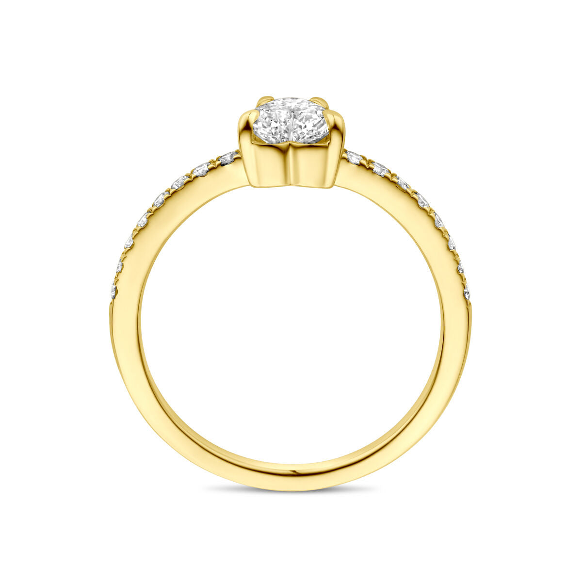 bague diamant lab grown 0.665ct h si or jaune 14K