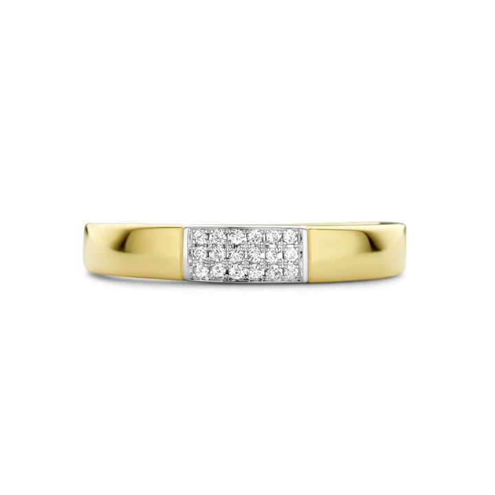 ring diamant 0.07ct h si 14K bicolor goud geel/wit