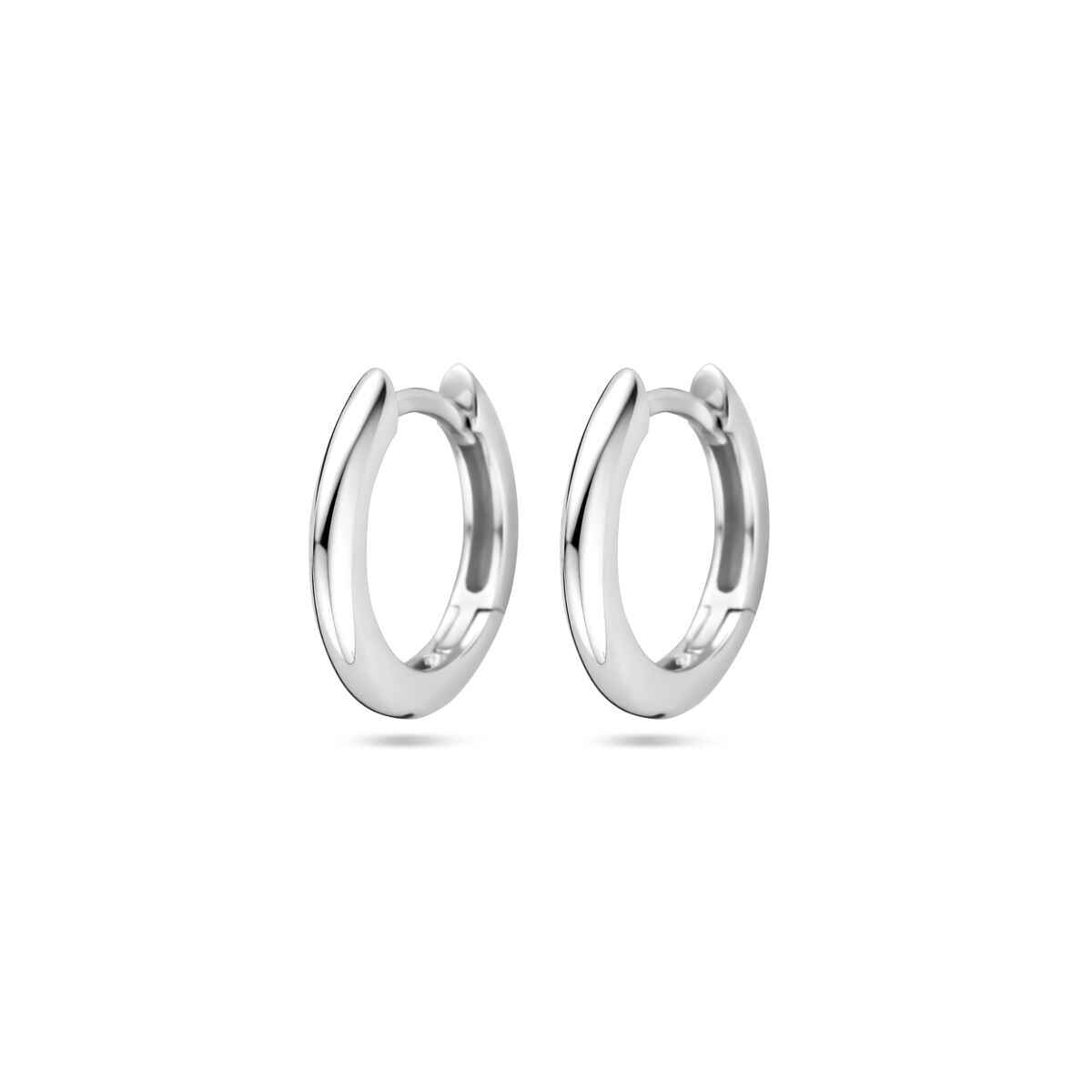 Boucles d'oreilles en argent rhodié de 2,0 mm, de forme ronde et lisse.