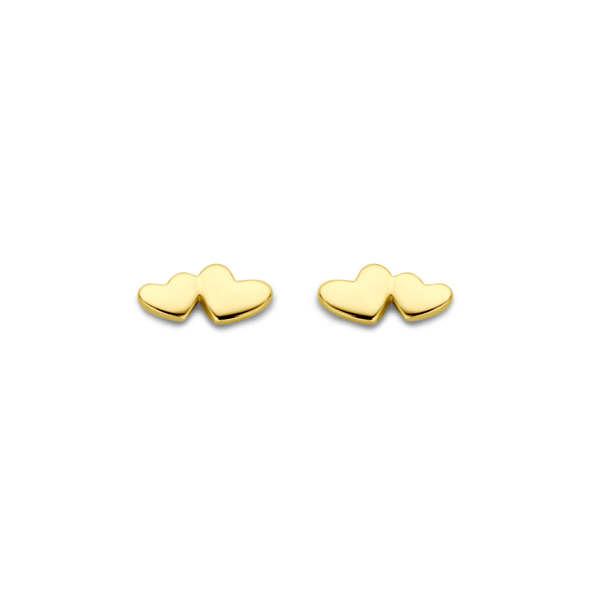 boucles d'oreilles en forme de cœur en or jaune 14K, 3 mm