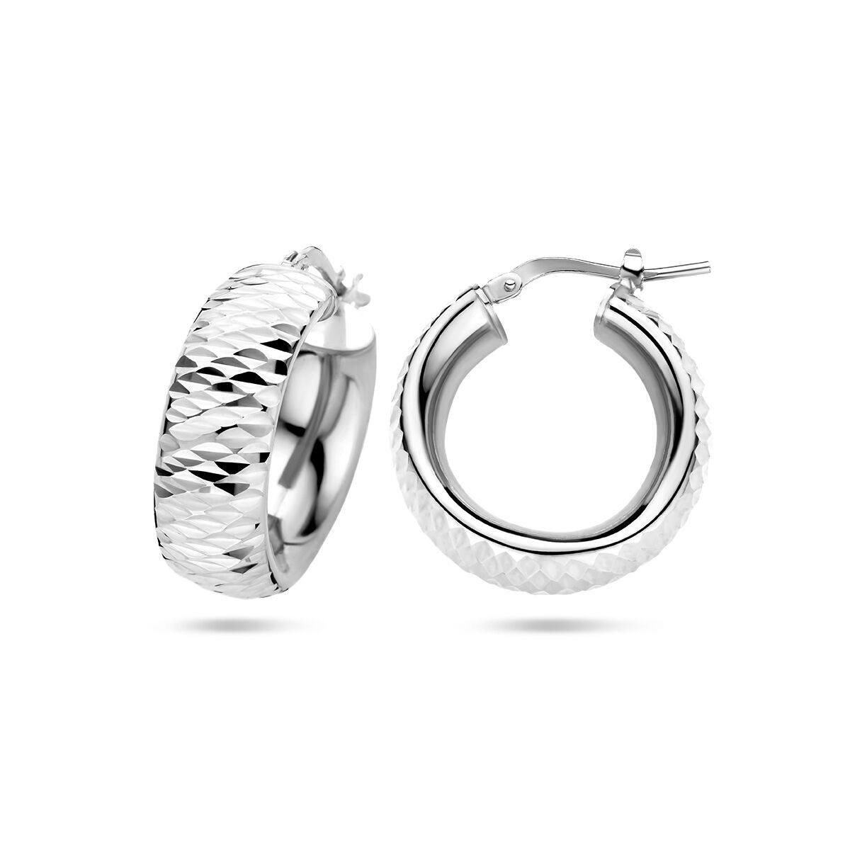 créoles diamantées argent rhodié