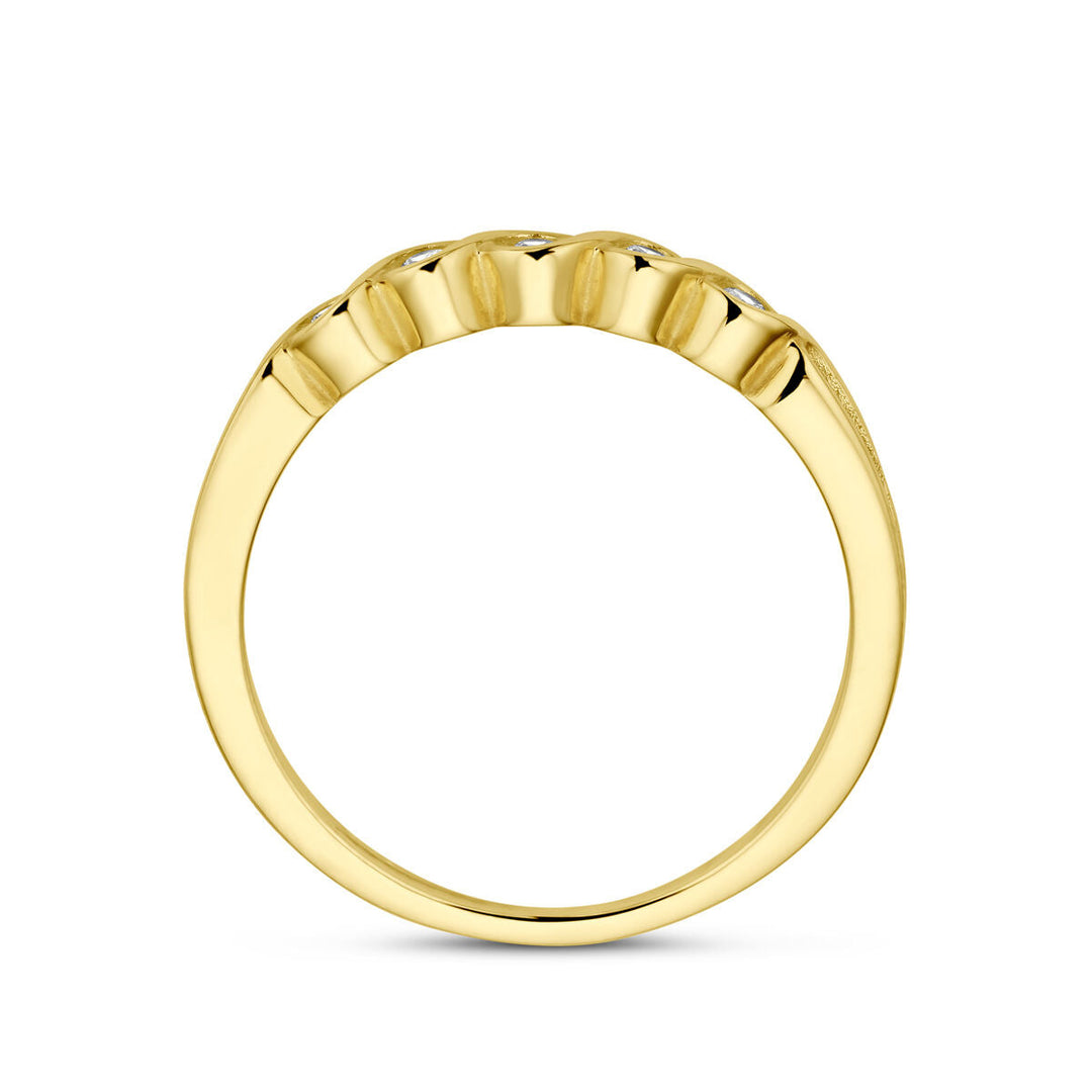 Geelgouden ring zirkonia 14K