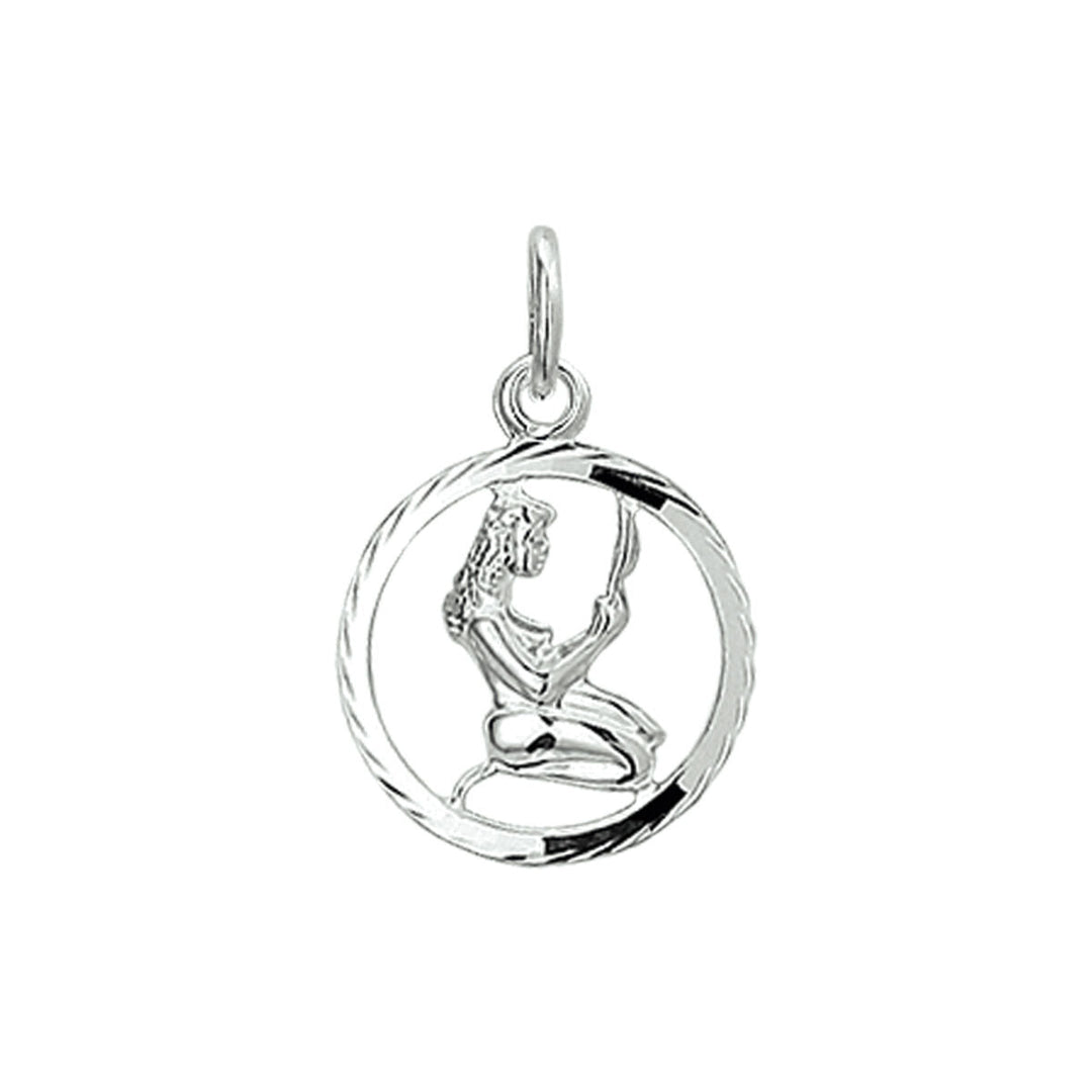 De Van der Kooij Collectie hanger sterrenbeeld gediamanteerd zilver wit heeft een oogverblindend zilveren afwerking in een cirkelvormig ontwerp, met elegante details. Deze unisex hanger is perfect voor elke ketting en voegt een vleugje verfijning toe aan elke outfit.