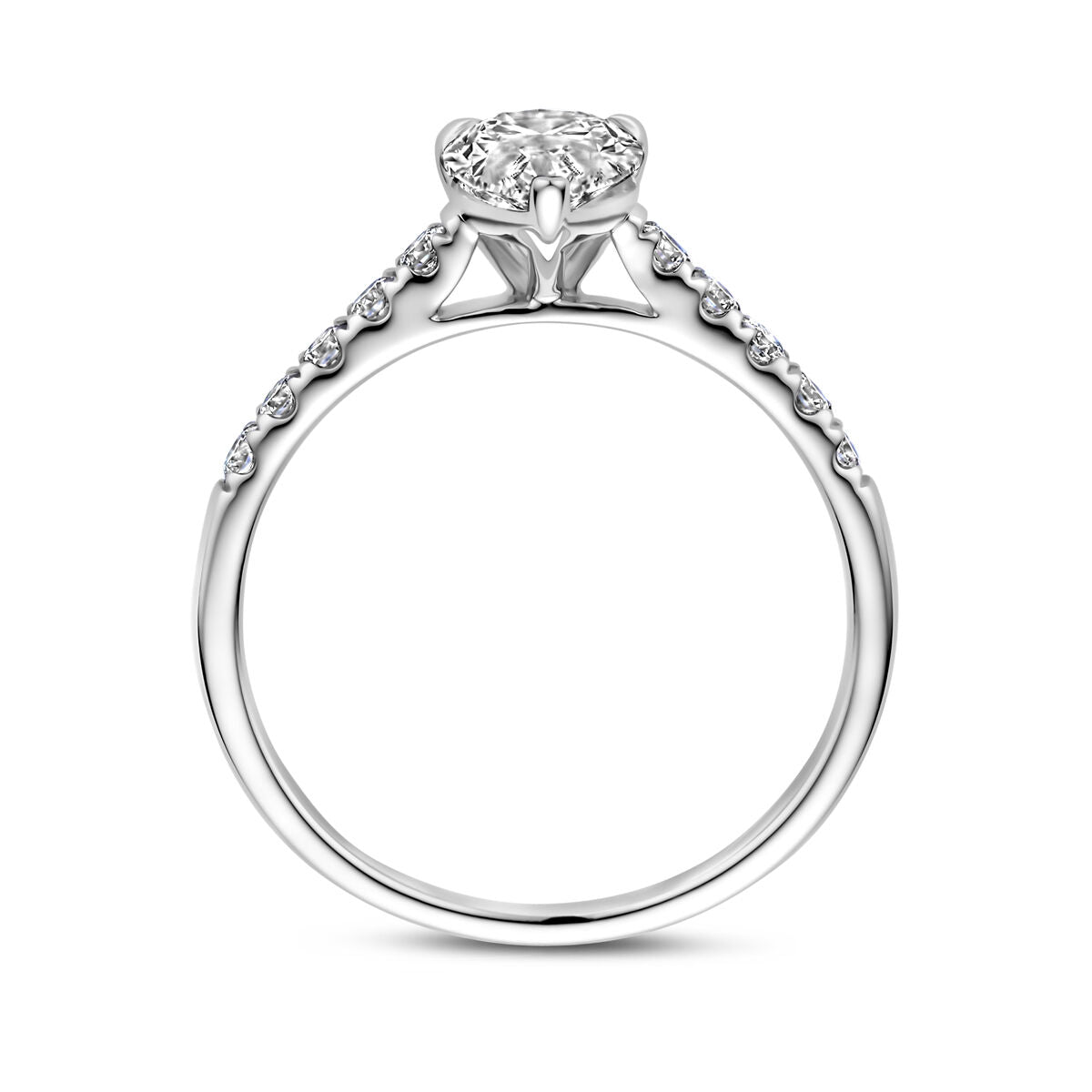bague diamant cultivé en laboratoire 1.22ct h si or blanc 14K