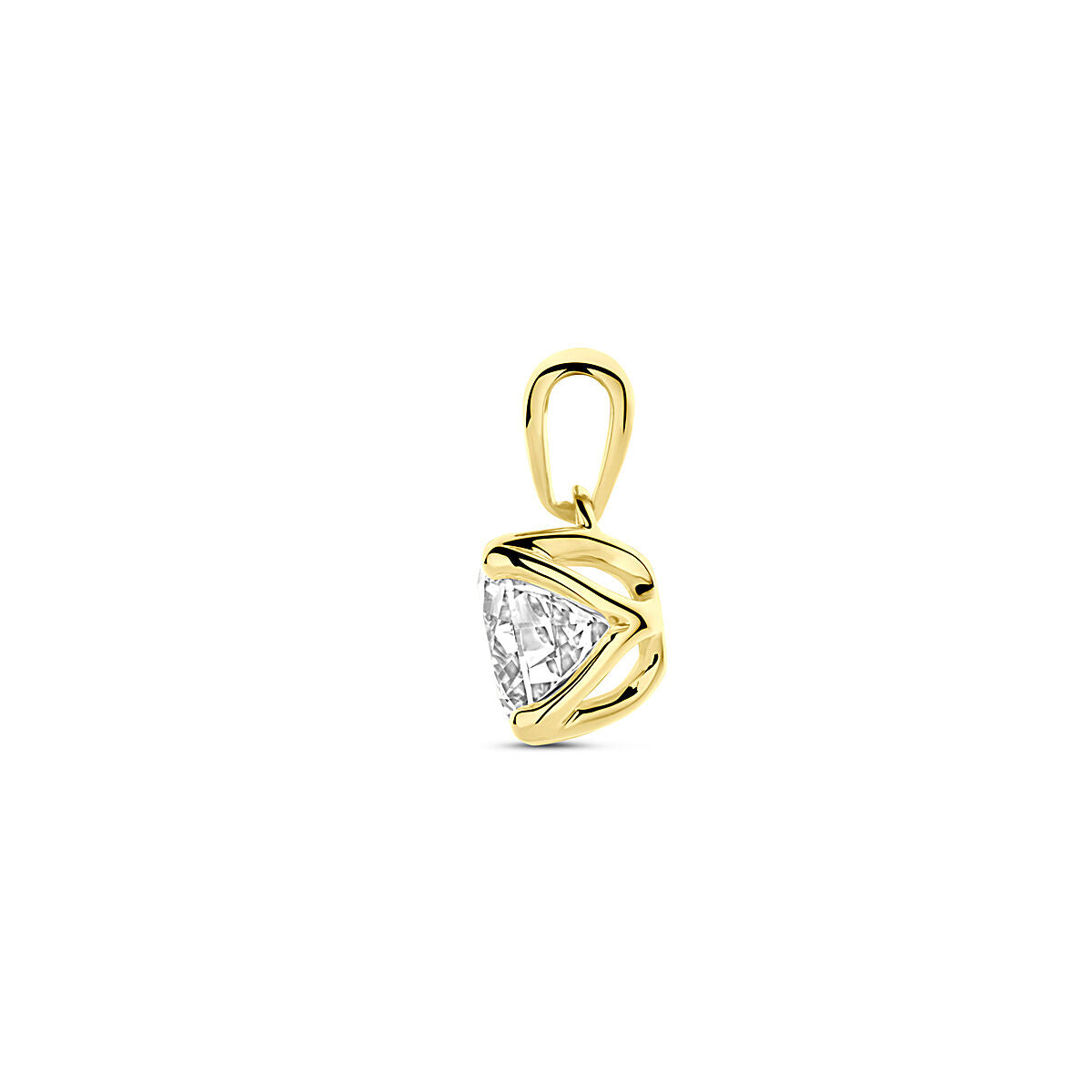 pendentif diamant lab grown 1.00ct h si 11 mm or jaune 14K