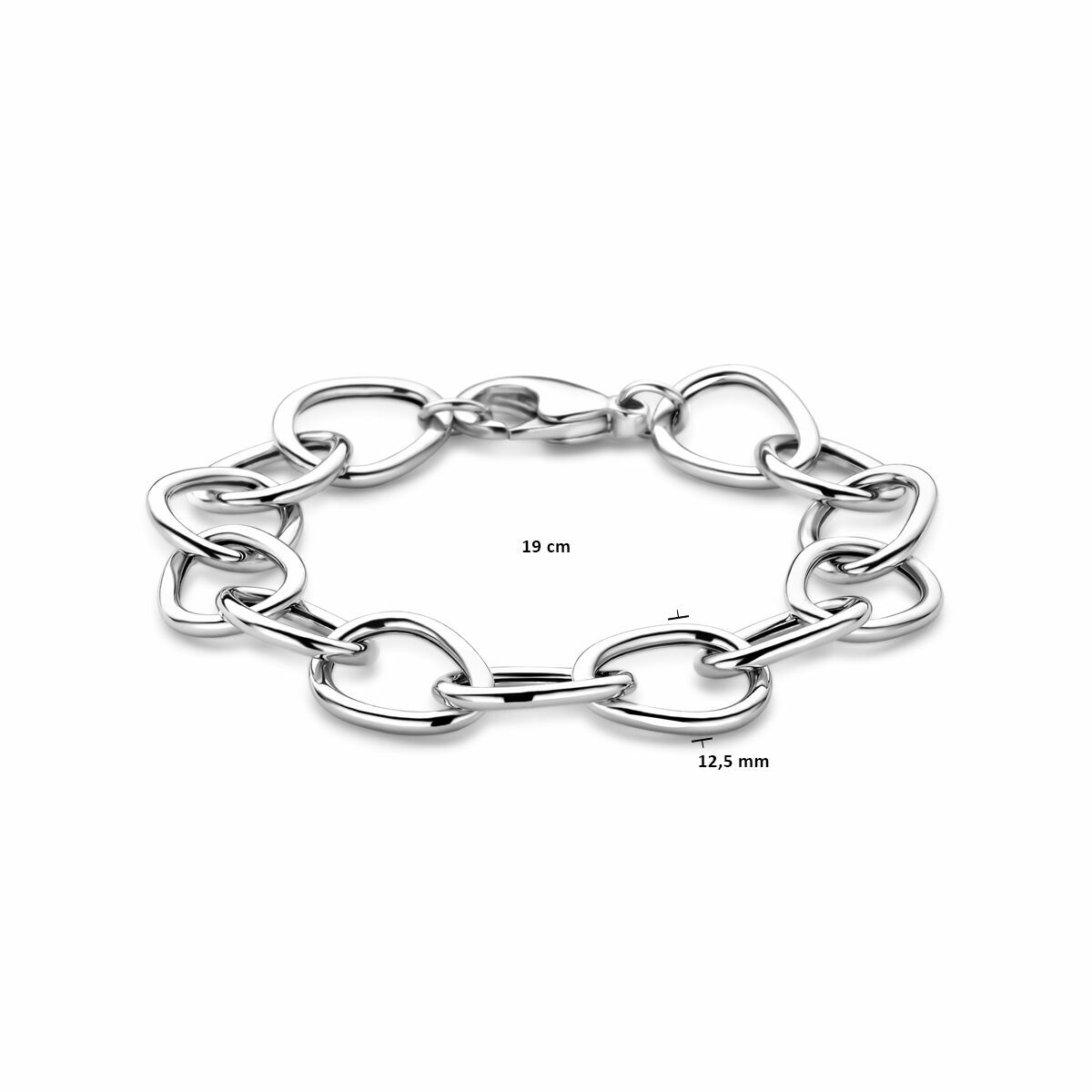 bracelet 12,5 mm 19 cm argent rhodié