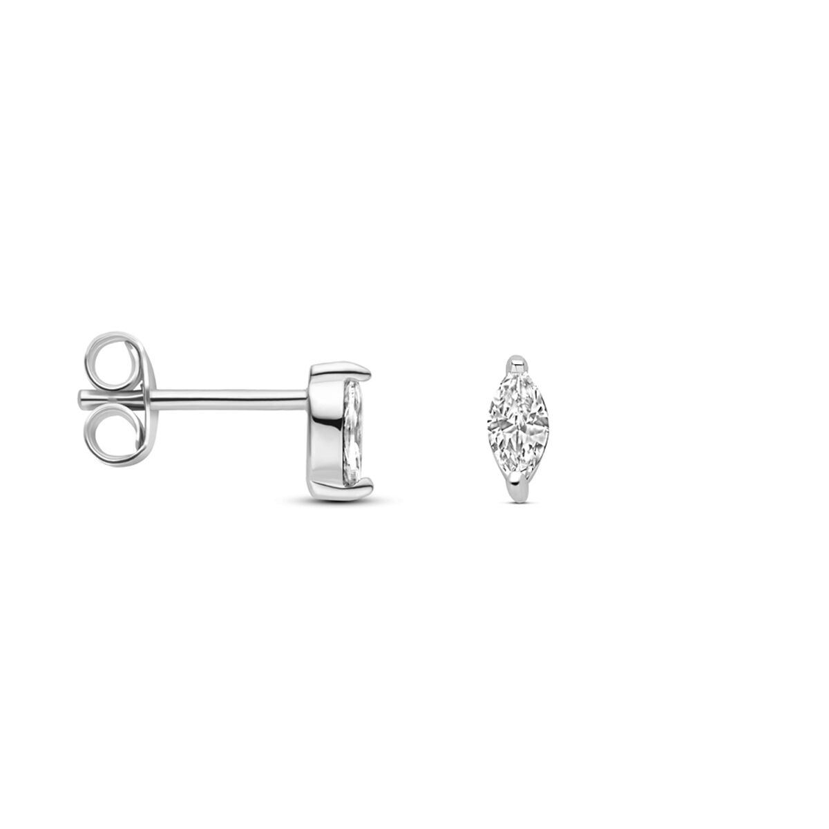puces d'oreilles zircone 6 mm argent rhodié
