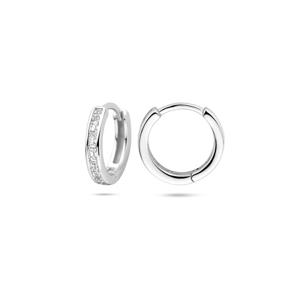 créoles zircone 12 mm argent rhodié