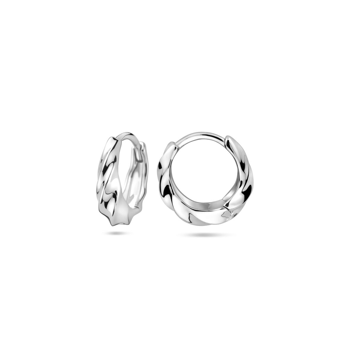 créoles torsadées 13 mm argent rhodié