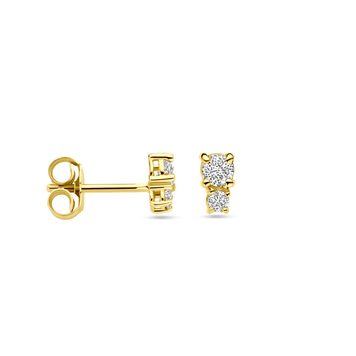 puces d'oreilles diamant 0.26ct (2x 0.13ct) h si 5,5 mm or jaune 18K