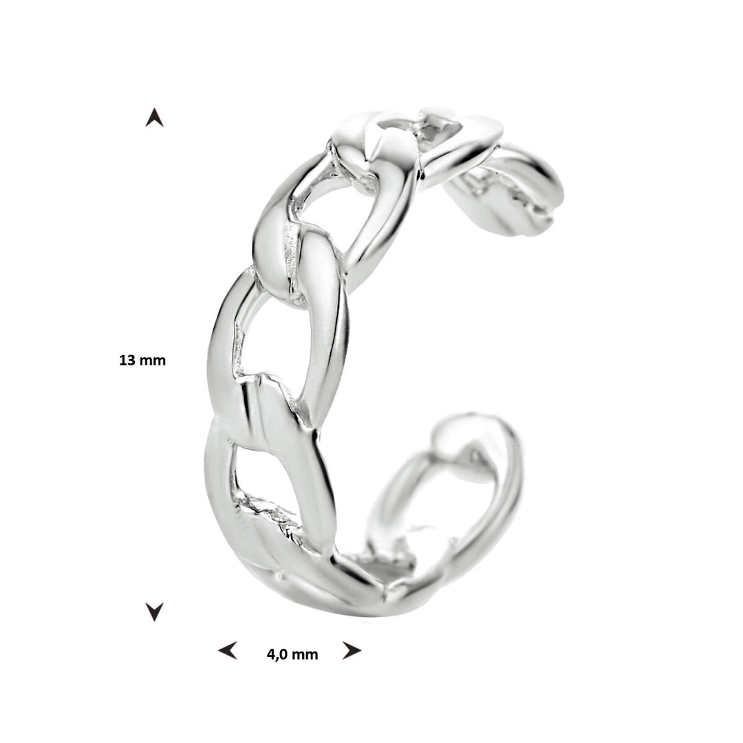 earcuff schakel zilver gerhodineerd