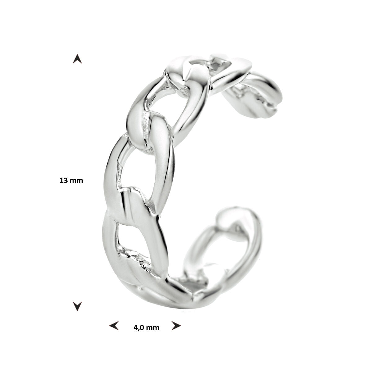 earcuff maille argent rhodié