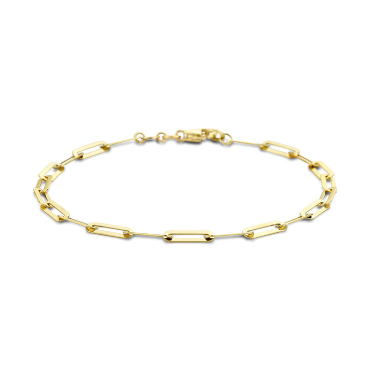 Gouden armband dames paperclip plat 14K