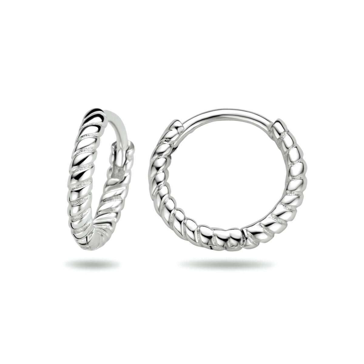 créoles torsadées en argent rhodié